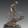 Statue sportive Mountain Bike Racing Player Bronze Sculpture, Nick TPE-790